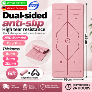 【Singapore spot delivery】TPE yoga mat 10mm thickened 185*63cm thick gym mat foldable yoga matt anti slip gymnastics mat yoga mat foldable rubber yoga mat carrier瑜伽垫