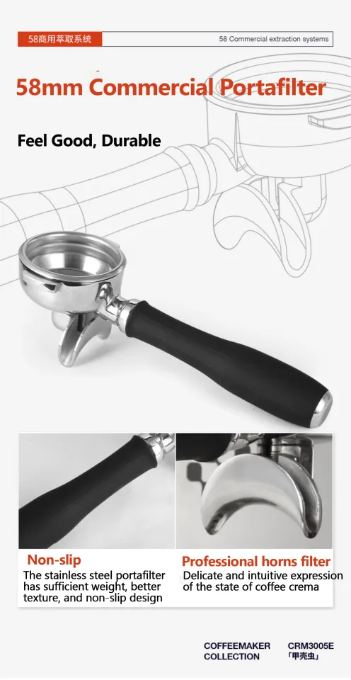 Gemilai CRM3005E Espresso Machine Water Tank Semi-Auto 58mm Espresso Coffee Maker 15Bar Pressure