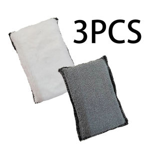 3Pcs Two Sides Microfiber PadCar Interior Scrubbing Spongesfor Cleaning Car Interiors