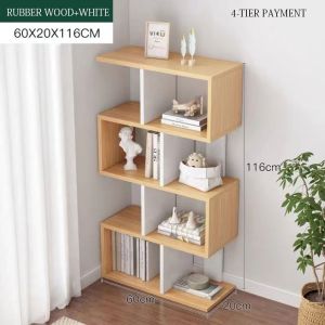 MYHOME  4/5 layer Multifunctional Bookshelf Cabinet Organizer Wooden Shelves Shelves Practicality