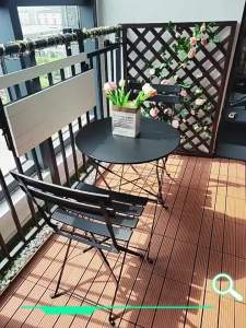 FFBH Balcony Leisure Chair Three-piece Set Camping Table Collapsible Anti-rust Garden Camping Beach Outdoor Modern Home Furniture 4P6B8