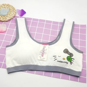Shipped from China [2025] Girls Developmental Cute Cartoon Sleeping Cat Print Bra Without Underwire Student Vest Cotton Underwear Tube Top