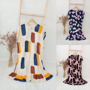 daster ruffle busui motif random/daster jumbo motif random/daster wanita/daster busui