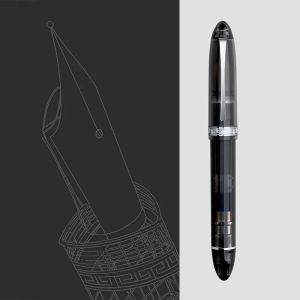Majohn V60 Triangular Piston Resin Transparent  Fountain Pen EF/F Nib Ink Writing Pen School Office Stationery Supplies Gift Pen2026