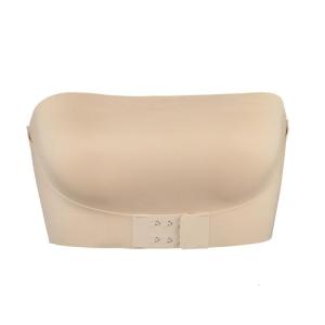 Womens Invisible Front Closure Strapless Bra Push Up Wireless Tube Top Bandeau for Low Cut or Off Shoulder Dresses