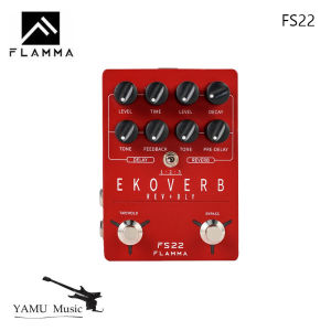 FLAMMA FS22 Ekoverb Dual Reverb Delay Pedal with Freeze and Trail On Function with Power Supply
