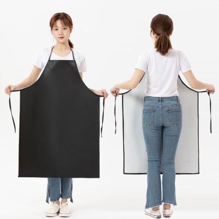 HJMG Thick Waterproof Leather PVC Butcher Oilproof Chef Apron Apron