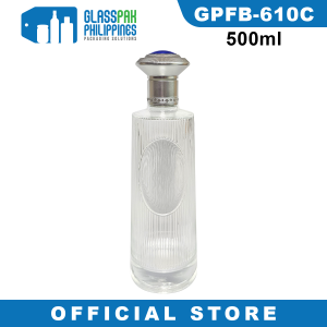 Glasspak 500ml Premium Wine Bottle With Red Color Clear Color And Gold Color Striped Texture Gradient Color Empty Glass Wine Container Alcohol Storage Drinkware Beverage Ware Champagne Glass Organizer