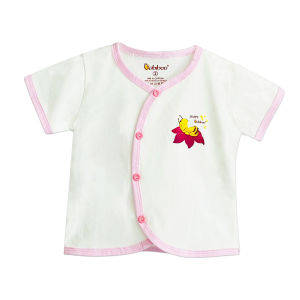 Áo sơ sinh BABIBOO viền màu xinh xắn vải cotton mềm mịn  BB08