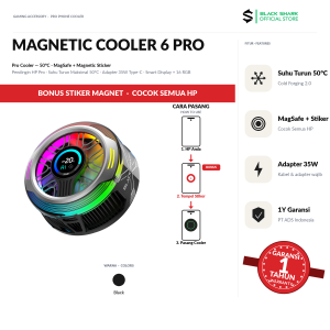 Black Shark Magnetic Cooler 6 Pro/Ultra/Max - 35W-48W - RGB - TEC Liquid Cooling - Phone Cooler - MagSafe