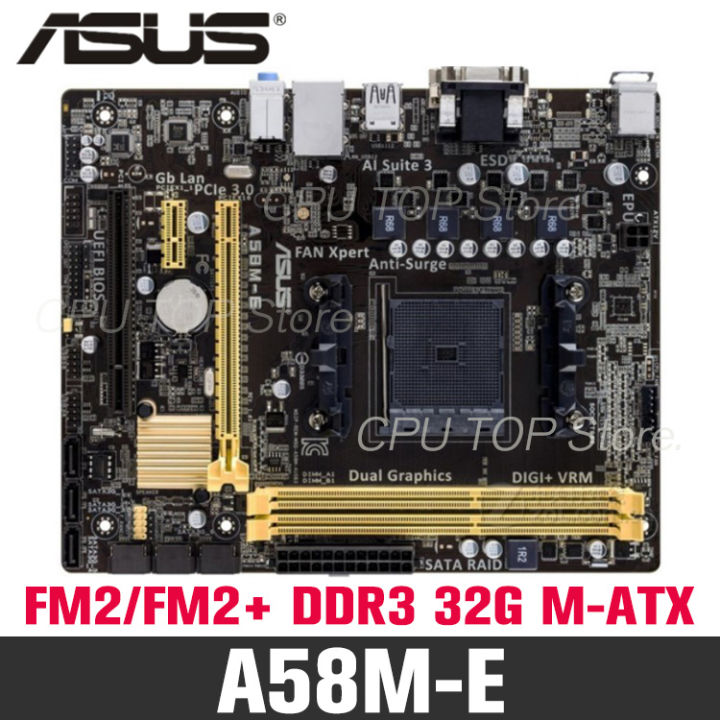 ⚡️For Asus A58M-E / A58M-K DDR3 FM2/FM2+ AMD A58 A68 A55m A55 A58m  A10/A8/A6/A4/Athlon MATX Desktop Motherboard | Lazada PH