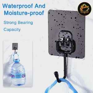 Julien Large White Plastic Invisible Wall Mount Nail Hook Hanger Seamless Nail Hook