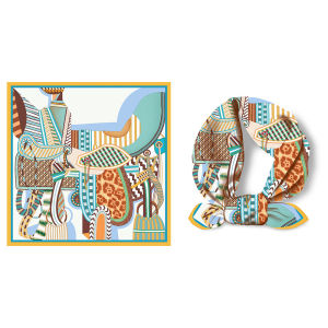 พรจากเทพเจ้าแห่งสงคราม 53 ผ้าพันคอผ้าไหมสไตล์ญี่ปุ่นขนาดเล็กสำหรับผู้หญิง ป้องกันคอในฤดูร้อน ผ้าพันคอผ้าไหม