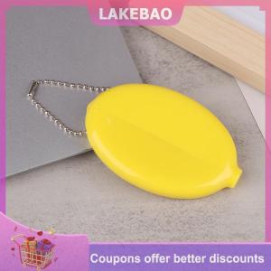 【LAKEBAO】 Nhỏ Hình Bầu Dục Đồng Xu Ví Mini Bông Tai Nhẫn Hộp Lưu Trữ Với Chuỗi Rắn Màu PVC Thời Trang Túi Xách Tay Mặt Dây Chuyền