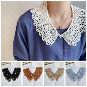 Lace Fake Collar Doll Pearl Decoration Shirt Wraps False Collar Dress T-shirt Detachable Shawl