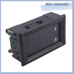Ditur Dc 0-100V 10A kỹ thuật số vôn kế Ampe kế hiển thị kép Điện áp Detector hiện tại Meter Bảng điều chỉnh Amp Volt đo 0.28 Red Blue LED