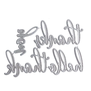 Cảm ơn bạn thư cắt theo khuôn kim loại khuôn dập nổi thép carbon cắt chết cho thẻ làm giấy bọc sách vở thủ công