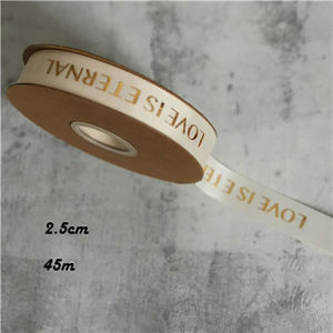 [Cuộn 45m- rộng 25cm] Dây Ruy Băng In Chữ "Love Is Eternal" Dùng Gói Quà Trang Trí...