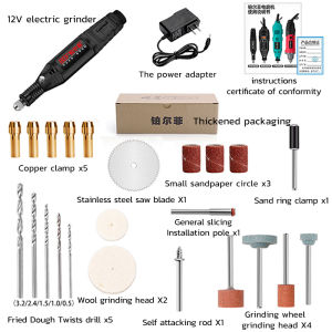 【Delivery 24 hours】Mini Grinder Set Mini Electric Drill Set Professional 12V DC Grinding Pen Adjustable Speed Grinder Tools for Milling Cutting Polishing Drilling Engraving