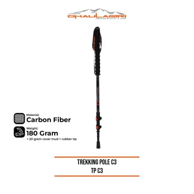Dhaulagiri - Trekking Pole - Trekking Pole Carbon C3 - Tongkat Jalan Tongkat Trekking Tongkat Gunung Dapat Diatur Sesuka Hati Bahan Carbon Ringan dan Kuat