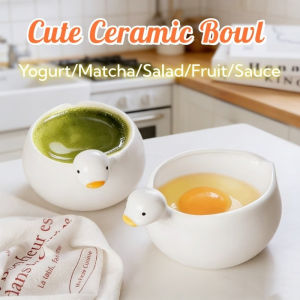Cute Ceramic Yogurt Bowl Duck Shaped Creative Dessert Bowl Breakfast Bowl Matcha Bowl Household