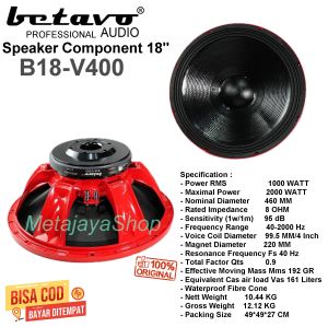 Speaker Component Betavo B18-V400 - Speaker Komponen 18" BETAVO B18V400