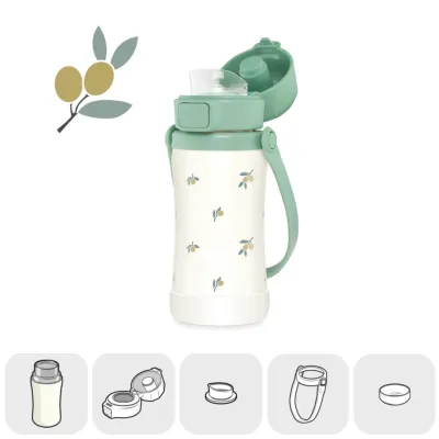 [Korea]🇰🇷AUTHENTIC Grosmimi KIDS TUMBLER Stainless steel PPSU with HAND STRAP Silicone cover 300ml Dotgom Cherrish Olive korean bottle wide neck