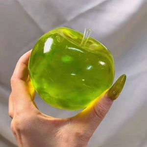 DSFSI Green Apple-Shaped Stress Relief Ball Slow Rebound Handcrafted Fruits Squeeze Toy Creative TPR Novelty Prank Toy Party Gifts