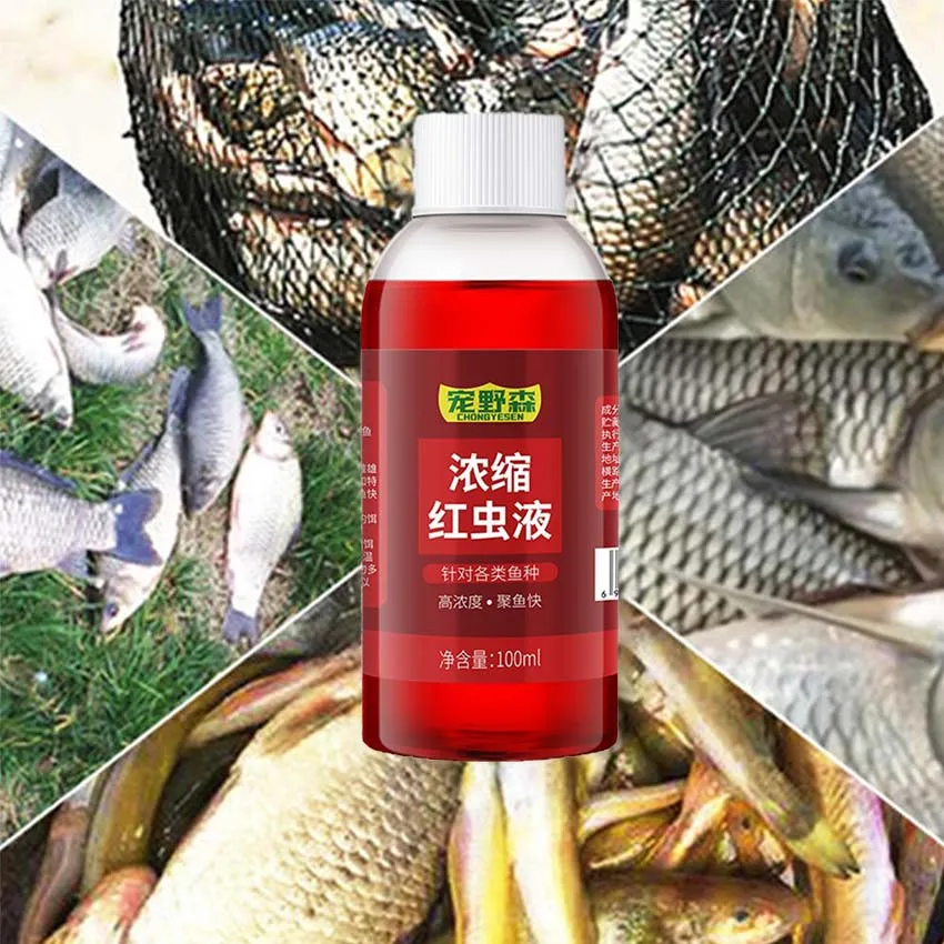 Hulzogul Bait Fish Additive, 100ml Red Worm Concentrate Liquid,  Fishing Baits, High Concentration Fishing Lures, Fish Bait Attraction  Enhancer for Trout, Cod, Carp, Bass, : Sports & Outdoors
