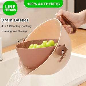 100% Authentic Line Friends Kitchen Vegetable Fruits Drainer Basket Strainer & Colander Washing Drainer Basket LFB159