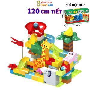 Đồ Chơi Xếp Hình Cầu Trượt Thả Bi 120 Chi Tiết Lớn Nukante Cho Bé Dễ Dàng Lắp Ráp