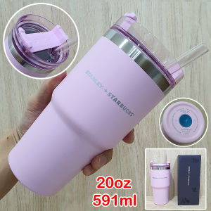 แก้ว Stanley Starbucks แก้วน้ำ 20oz/600ml 30oz/900ml กระติกน้ำสแตนเลส304 พร้อมหลอดฝา เก็บร้อน-เย็น 20ออน 30ออน SS2