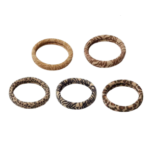 5PCS Fashion Leopard Hair Bands Stretch Fabric Hairband Hair Elastics Lightweight Hair Ties For Multiple Hairstyles