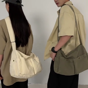 Canvas Messenger Bag Large Bag Crossbody Shoulder Bag Handbag with Multiple Pocket Aesthetic Travel Work Bags Handbag