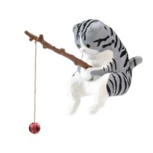 V.TOP Ikan Hiasan Decorations Untuk 1PCS Lansekap Ikan Bentuk Indah Kartun Memancing Kucing Ornamen Streng