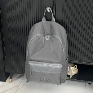 ALO Vintage Backpack Contrast Color Casual Daypack Multi Pocket School Travel Backpack
