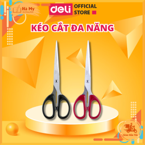 Kéo văn phòng 180mm Deli E6009 Lưỡi hợp kim thép cao cấp
