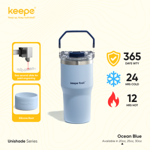 [p49 Name Engraving] Keepe Flask CERAMIC LINER Coffee Tumbler Stainless Steel Dual-Mouths Water Bottle Mug with Handle