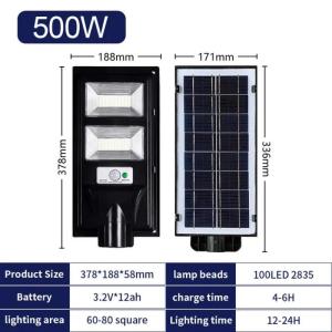 Buy 1 Take 1 1500W Solar Light Outdoor Waterproof with Light Control&PIR Motion Sensor Dusk to Dawn LED Security Light Solar Flood Light for Square Yard Basketball Court