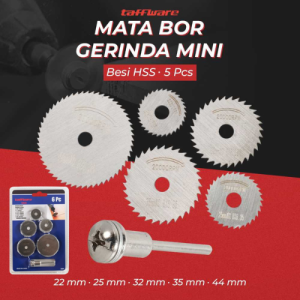 Mata Bor Mini Gerinda HSS 22/25/32/35/44mm Gergaji Potong Ukir Kayu dan Plastik Set 6 PCS