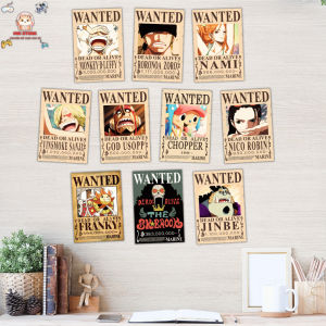 Combo 5 Tờ Poster One Piece Lệnh Truy Nã băng mũ rơm One Piece Wanted có sẵn keo dán