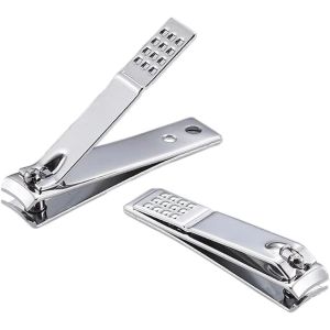 Gunting Kuku Stainless Steel Hitam Putih Besar Kecil Anti Slip Nail Clipper Manicure Pedicure