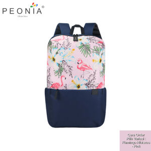 Peonia PNA FLAMINGO HIBISCUS Ransel  Tas Wanita Laptop Punggung  Kantor Kerja Sekolah Kuliah Outdoor Trendy Fashion Style Travel Casual Backpack Anak Remaja Perempuan Selempang Cewek Bag
