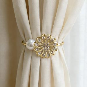 FOUNDTWO Light Luxury Curtain Buckle Vintage Metal Curtain Tiebacks Stylish Decorative Curtains Tie Rope Bedroom Decor