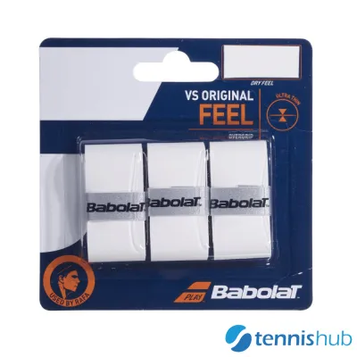 Babolat VS Original Overgrip (3 Grips/Pack) White Tennis Grip