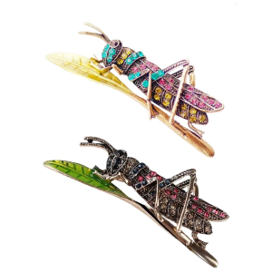 Stylish Rhinestones Grasshopper Brooch Unique Gift for Birthdays Anniversaries Special Occasions
