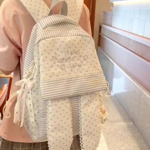 AE Rabbit-ear Korean-style polka dot backpack new large-capacity commuter cute high-appearance backpack versatile student schoolbag for women