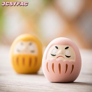 JCSYFAC Nhật Bản gốm Daruma tượng Daruma Tumbler thủ công may mắn may mắn trang trí cảnh quan Daruma búp bê phong thủy trang trí nội thất Quà Tặng
