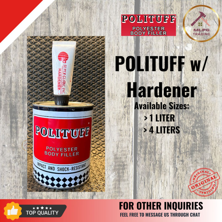 POLITUFF Polyester Body Filler w/ Hardener 1 Liter Lazada PH