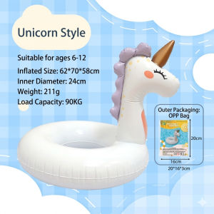 Phao Bơi Kỳ Lân 198x140cm Cao Cấp – Phao Unicorn Khổng Lồ Check-in Hồ Bơi Đi Biển Pool Party